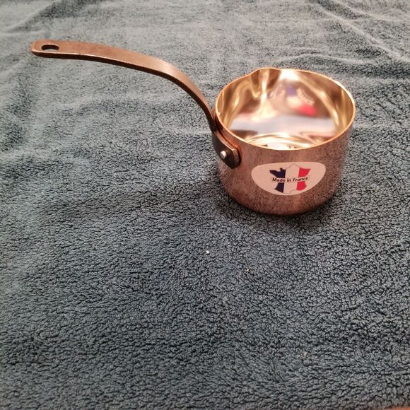 Baumalu copper pan 4 1/4" with cast iron handle new made in France tin lined - Picture 4 of 12